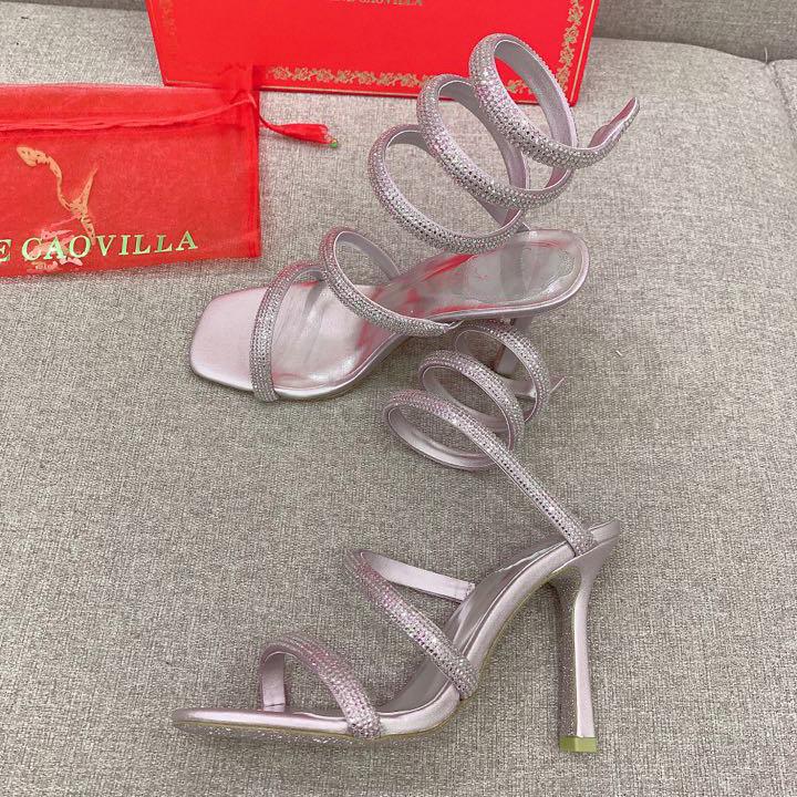 Rene Caovilla Cleo Silver Sandal 105 Crystal - DopestKickz