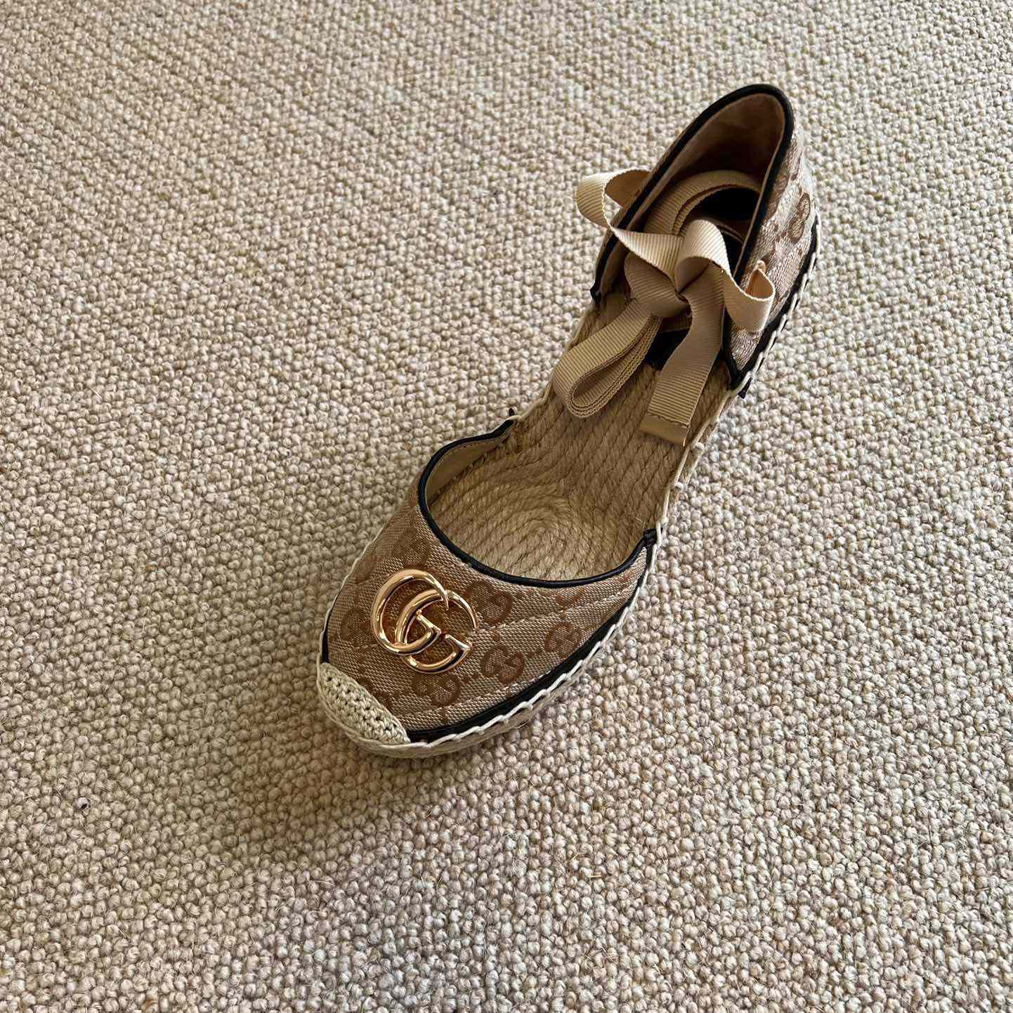 Gucci Women's GG Matelassé Platform Espadrille - DopestKickz