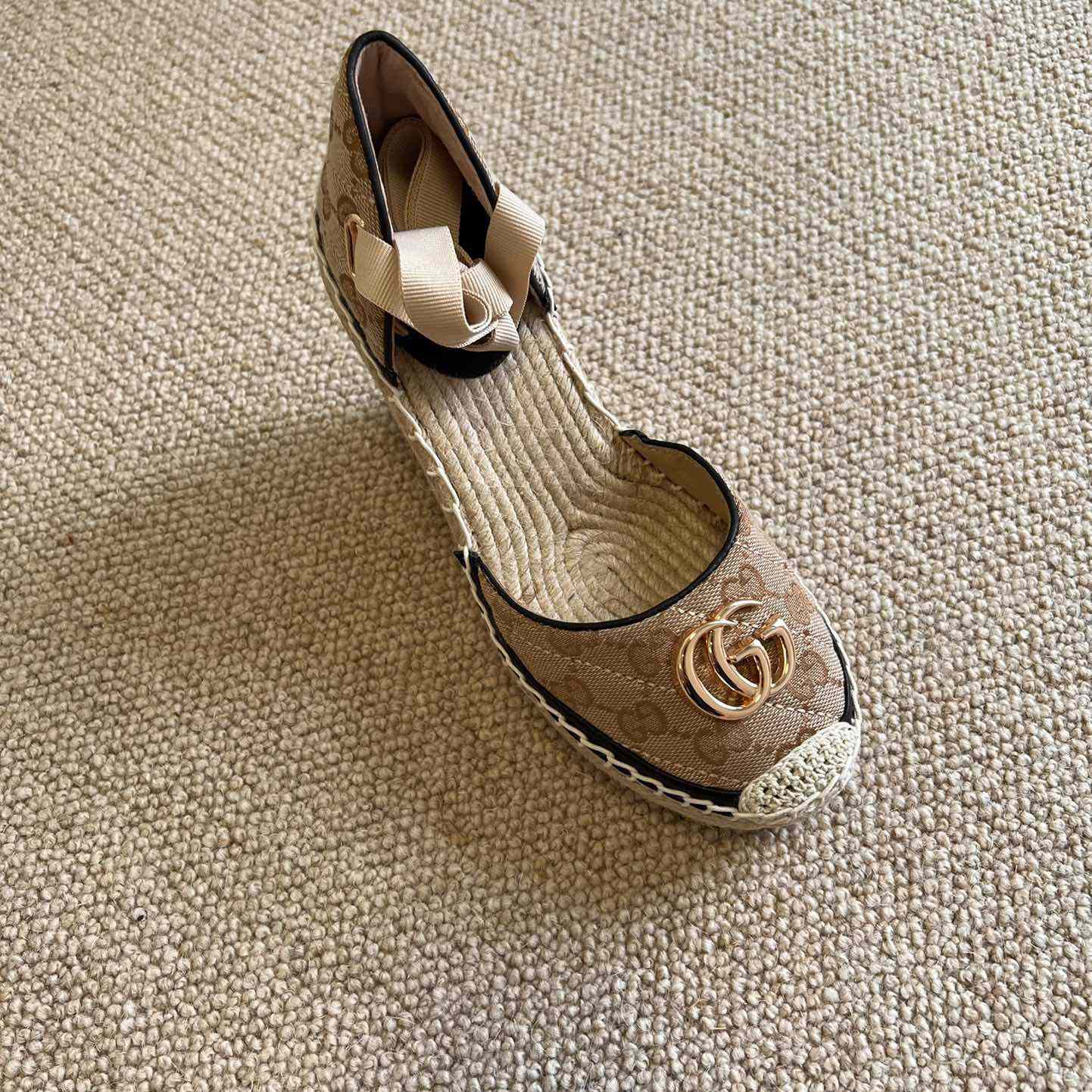 Gucci Women's GG Matelassé Platform Espadrille - DopestKickz