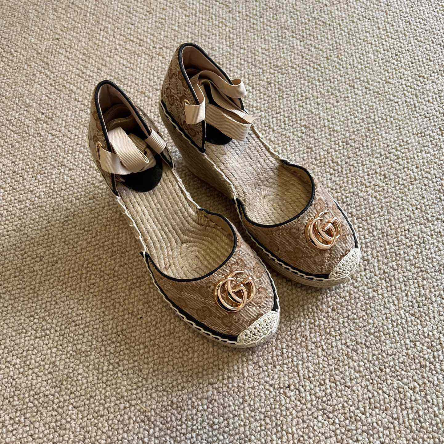 Gucci Women's GG Matelassé Platform Espadrille - DopestKickz