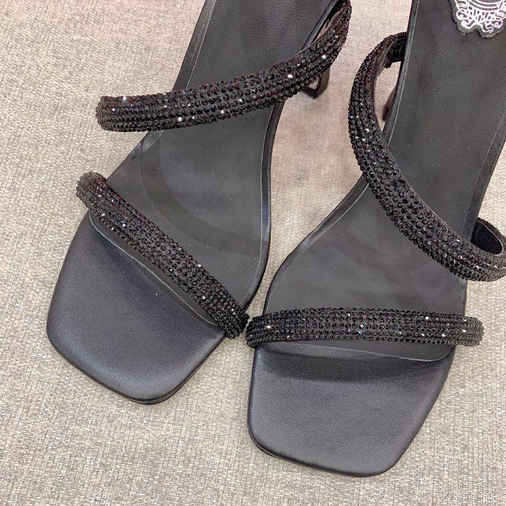 Rene Caovilla Cleo Black Sandal 105 Crystal - DopestKickz