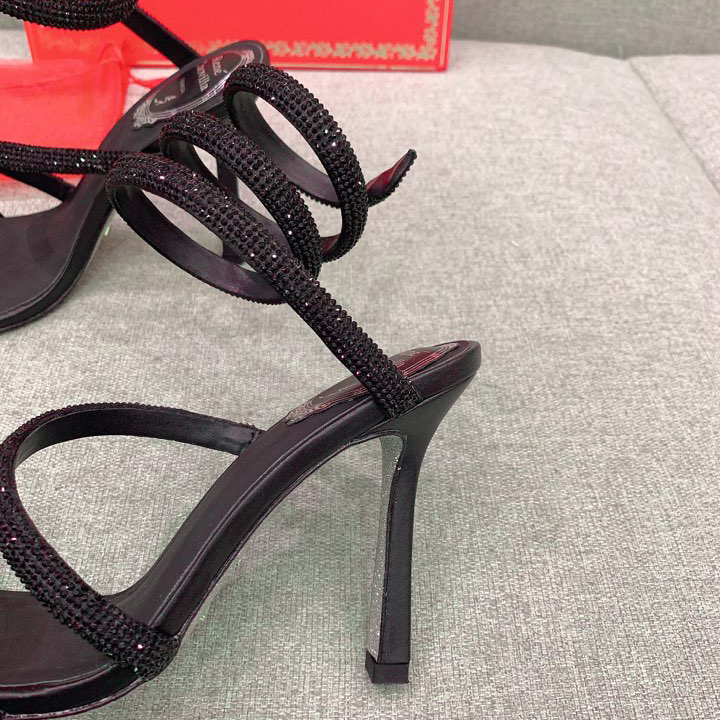 Rene Caovilla Cleo Black Sandal 105 Crystal - DopestKickz