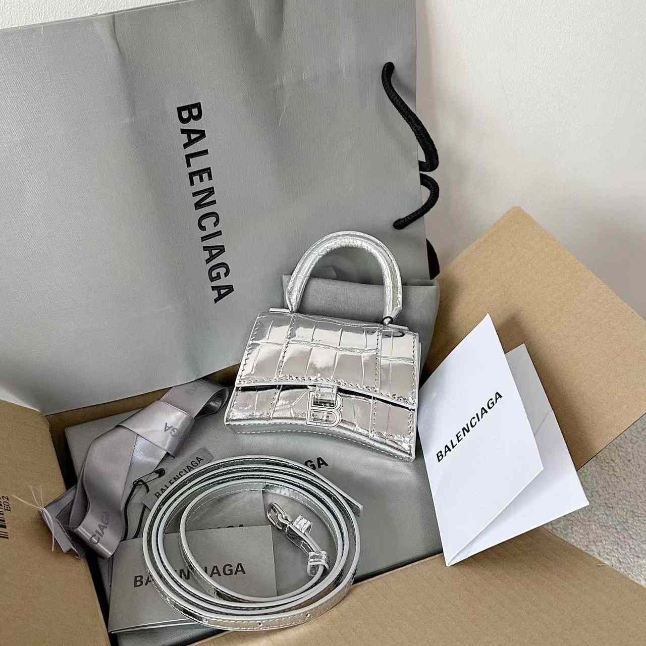 Balenciaga Mini Hourglass Tote Bag   12cm - DopestKickz