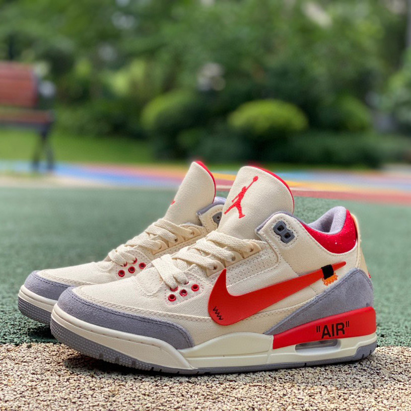OFF-WHITE x Air Jordan 3 AJ3 Sneakers     DH7139-100 - DopestKickz