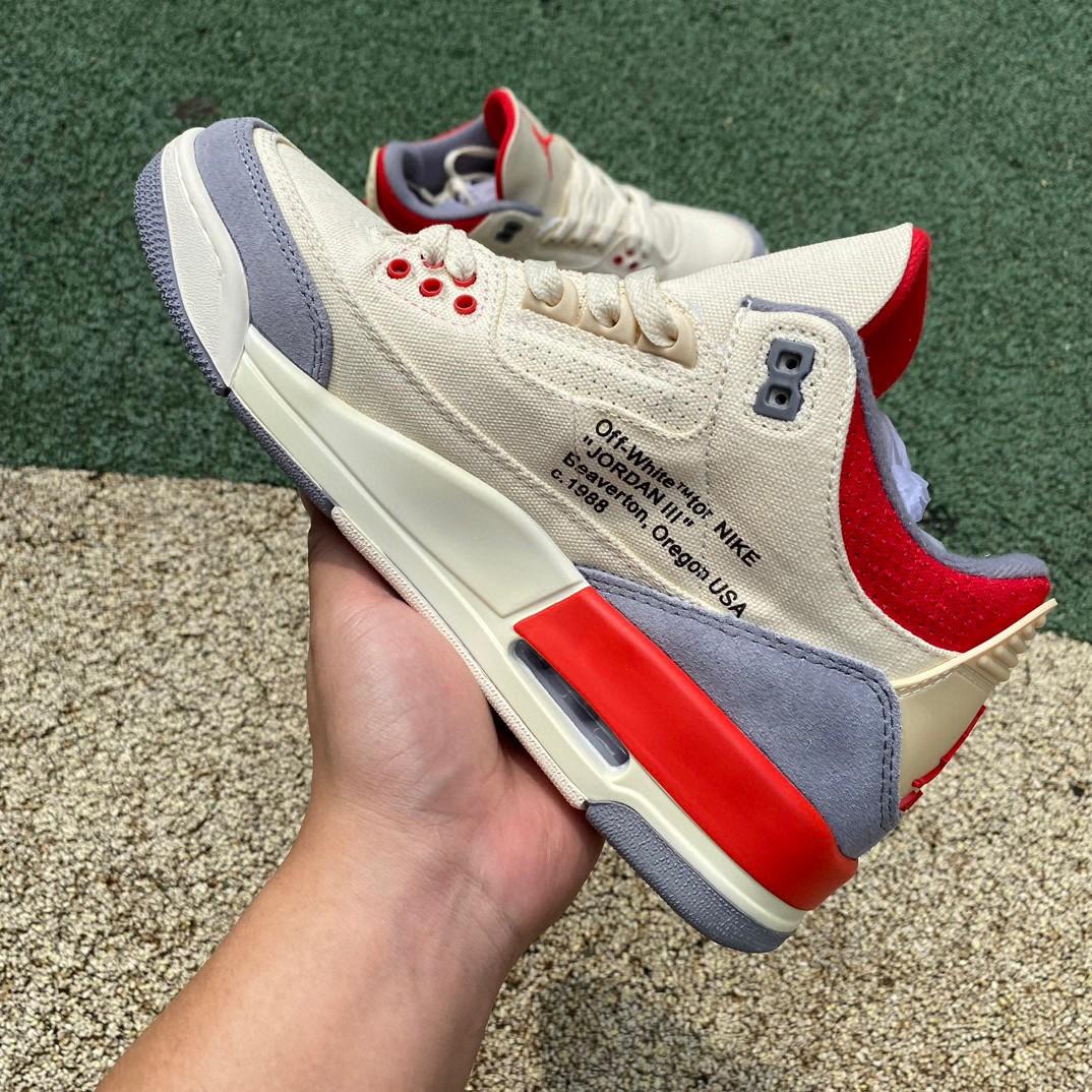 OFF-WHITE x Air Jordan 3 AJ3 Sneakers     DH7139-100 - DopestKickz