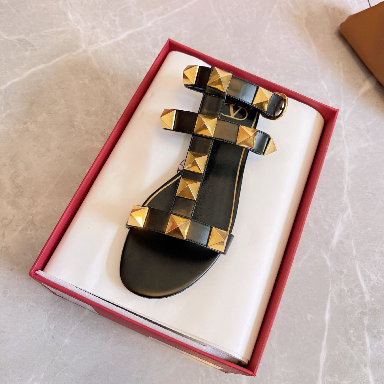 Valenti Roman Stud Calfskin Sandal  - DopestKickz