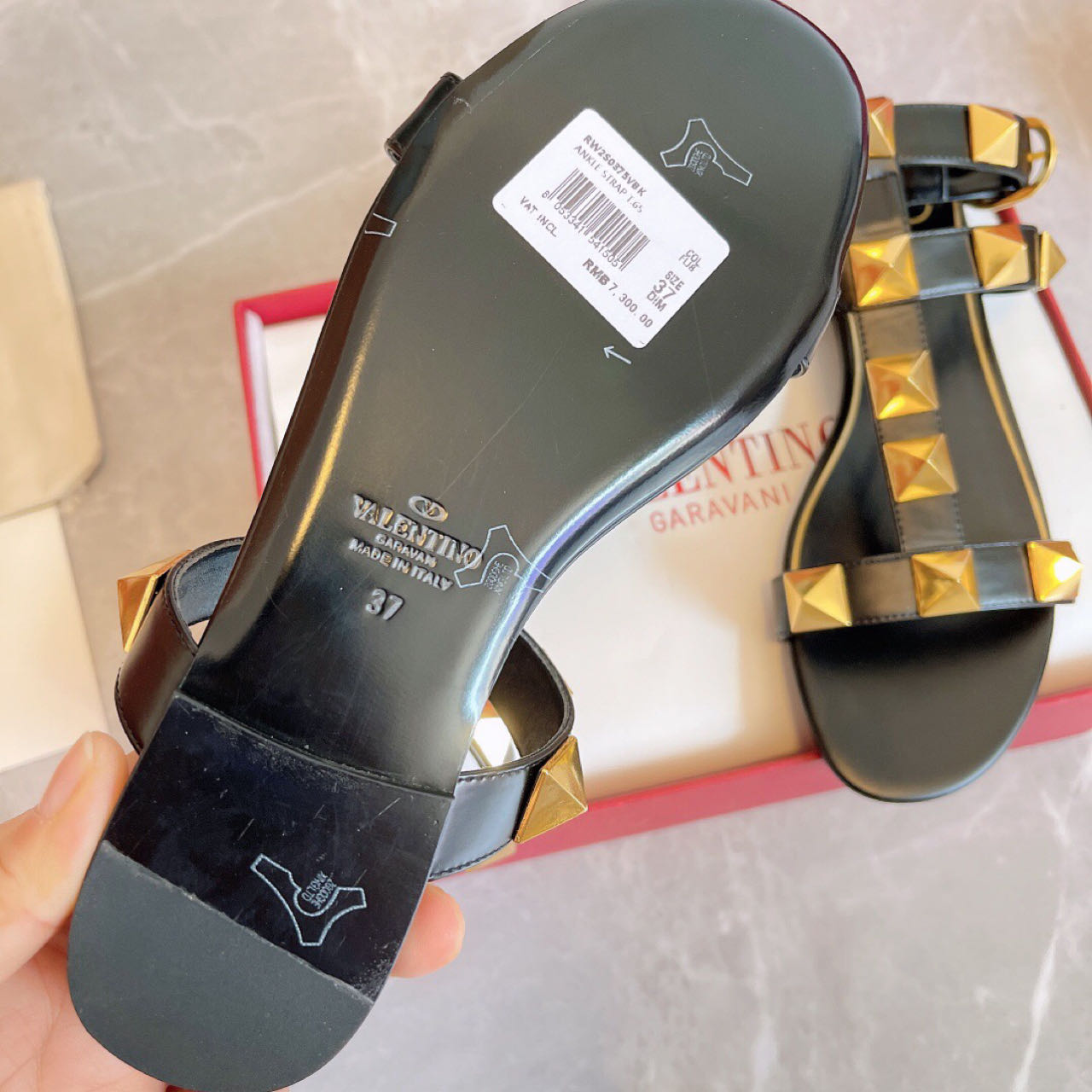 Valenti Roman Stud Calfskin Sandal  - DopestKickz