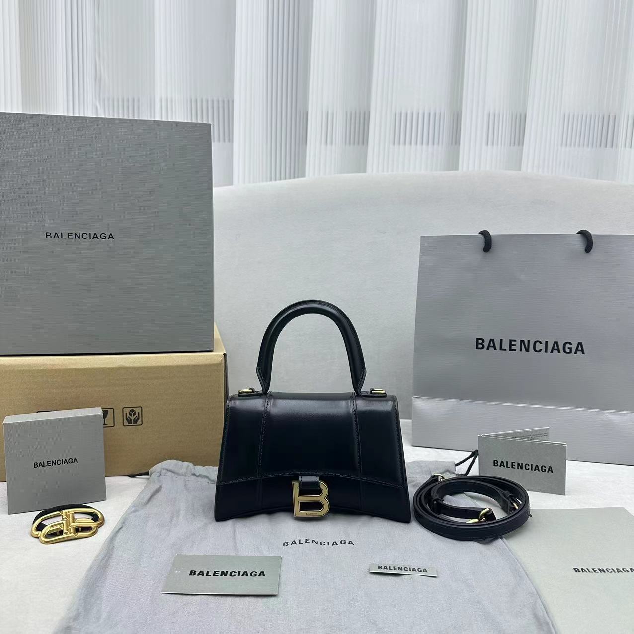 Balenciaga Hourglass Small Handbag In Black (19x8x21cm) - DopestKickz