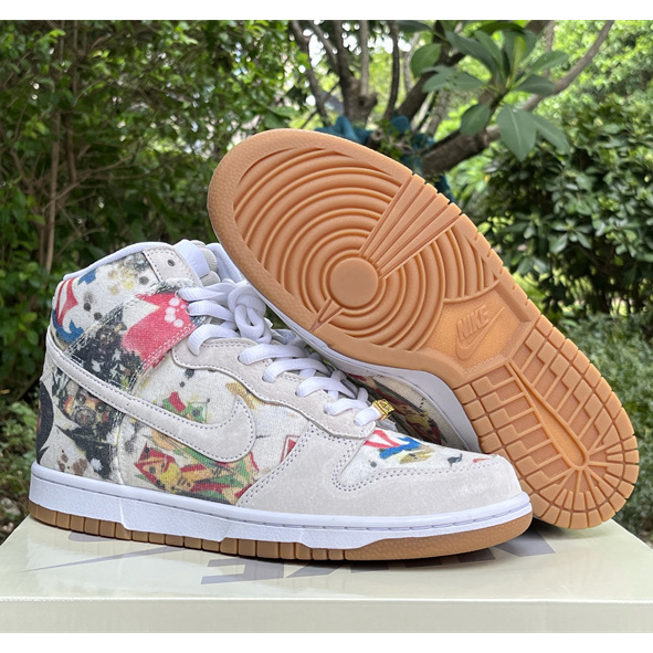Supreme x Nike SB Dunk High “Rammellzee” Sneakers      FD8779-100 - DopestKickz