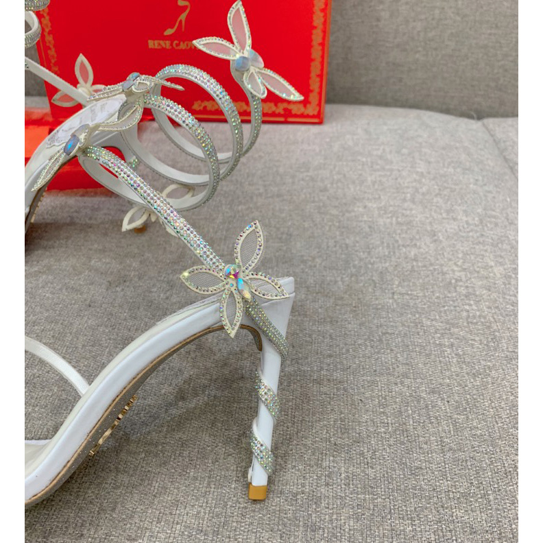 Rene Caovilla Margot Crystal White Sandal   95 - DopestKickz