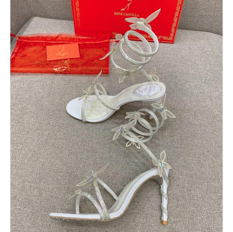 Rene Caovilla Margot Crystal White Sandal   95 - DopestKickz
