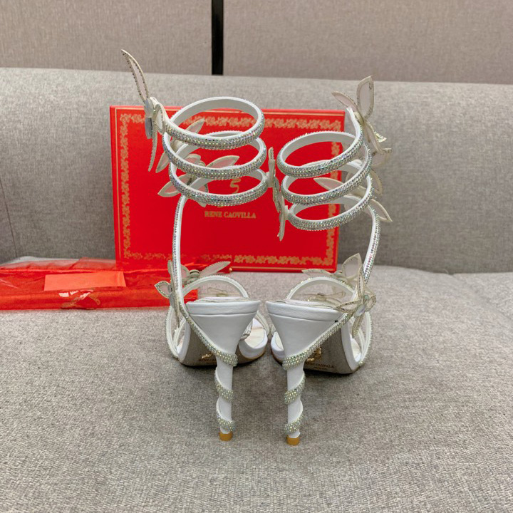 Rene Caovilla Margot Crystal White Sandal   95 - DopestKickz