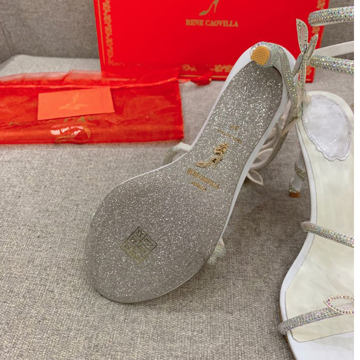 Rene Caovilla Margot Crystal White Sandal   95 - DopestKickz