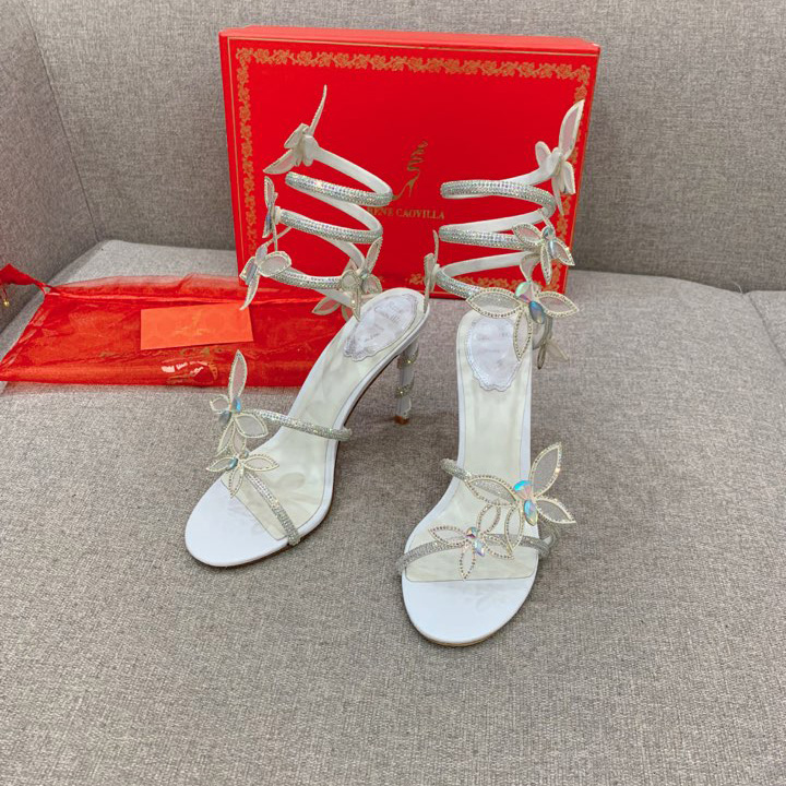 Rene Caovilla Margot Crystal White Sandal   95 - DopestKickz