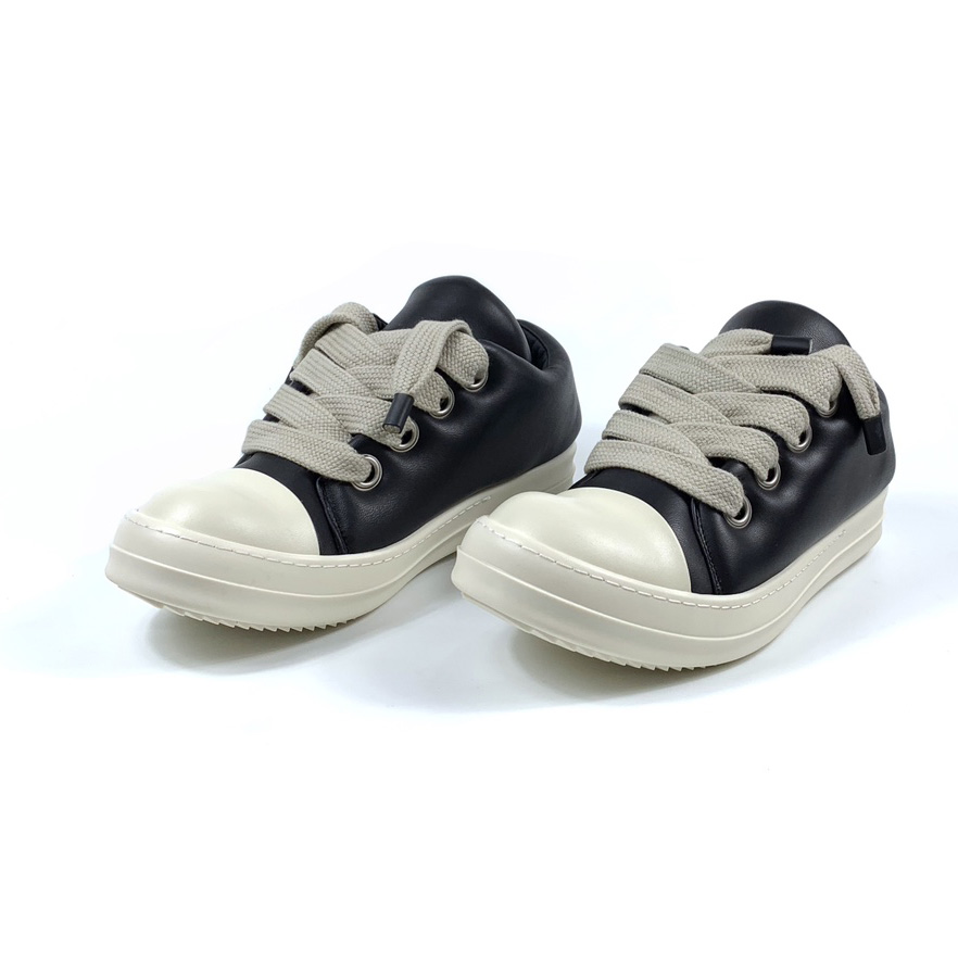 Rick Owens Black Jumbo Lace-up Padded Sneakers - DopestKickz