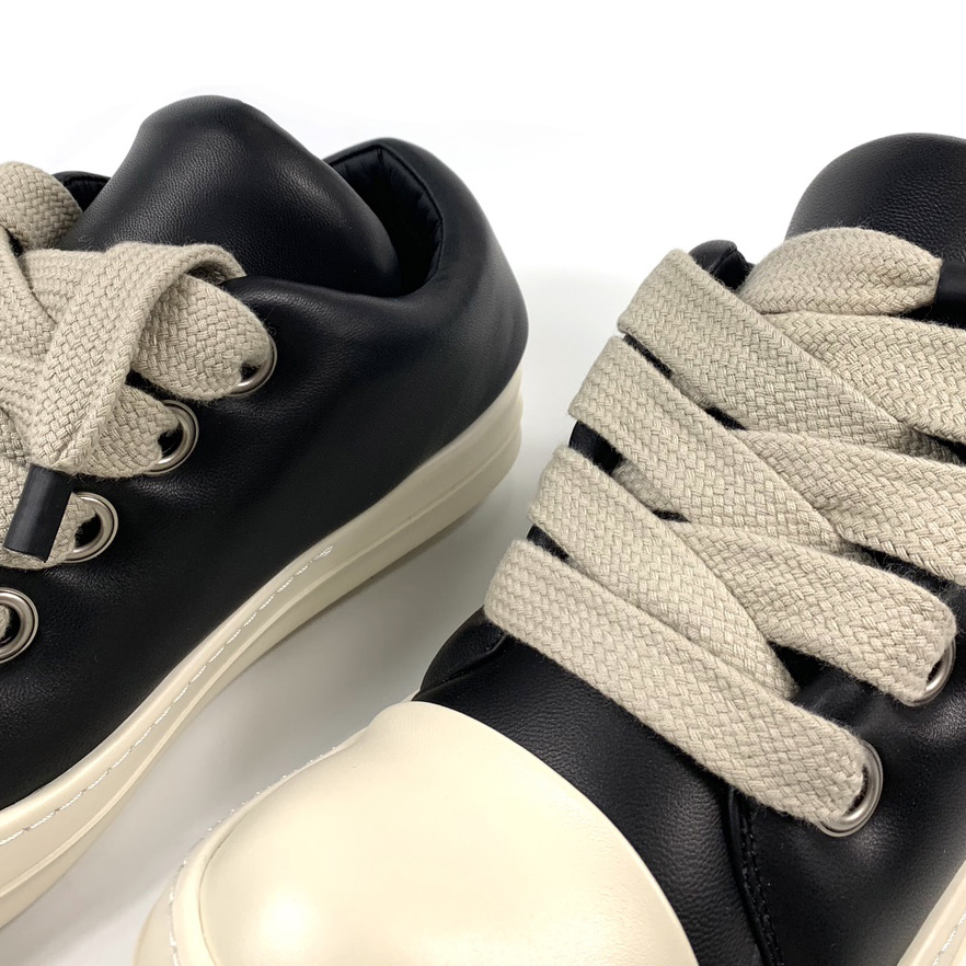 Rick Owens Black Jumbo Lace-up Padded Sneakers - DopestKickz