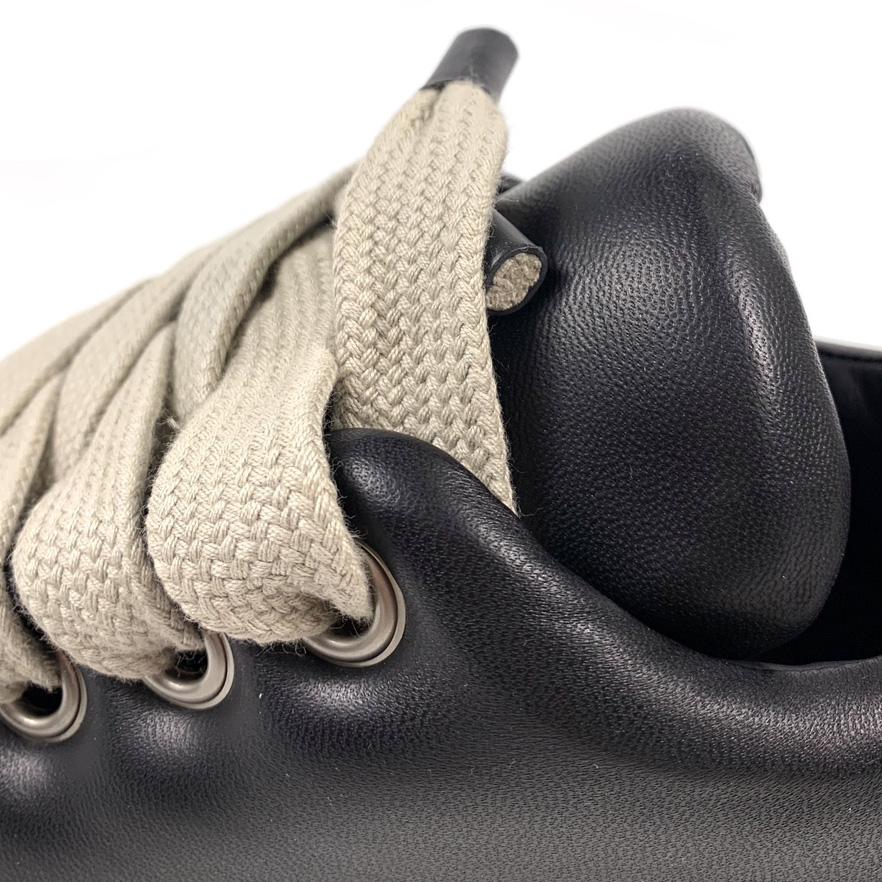Rick Owens Black Jumbo Lace-up Padded Sneakers - DopestKickz