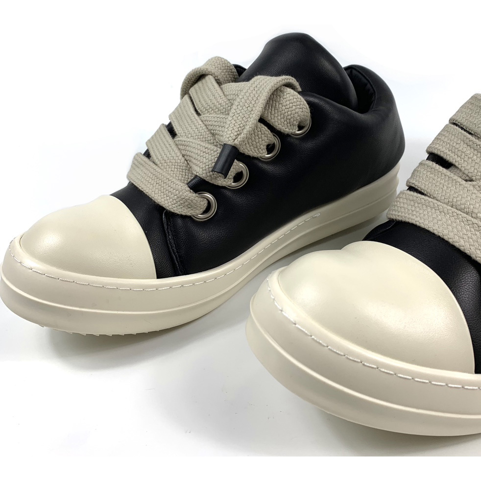 Rick Owens Black Jumbo Lace-up Padded Sneakers - DopestKickz