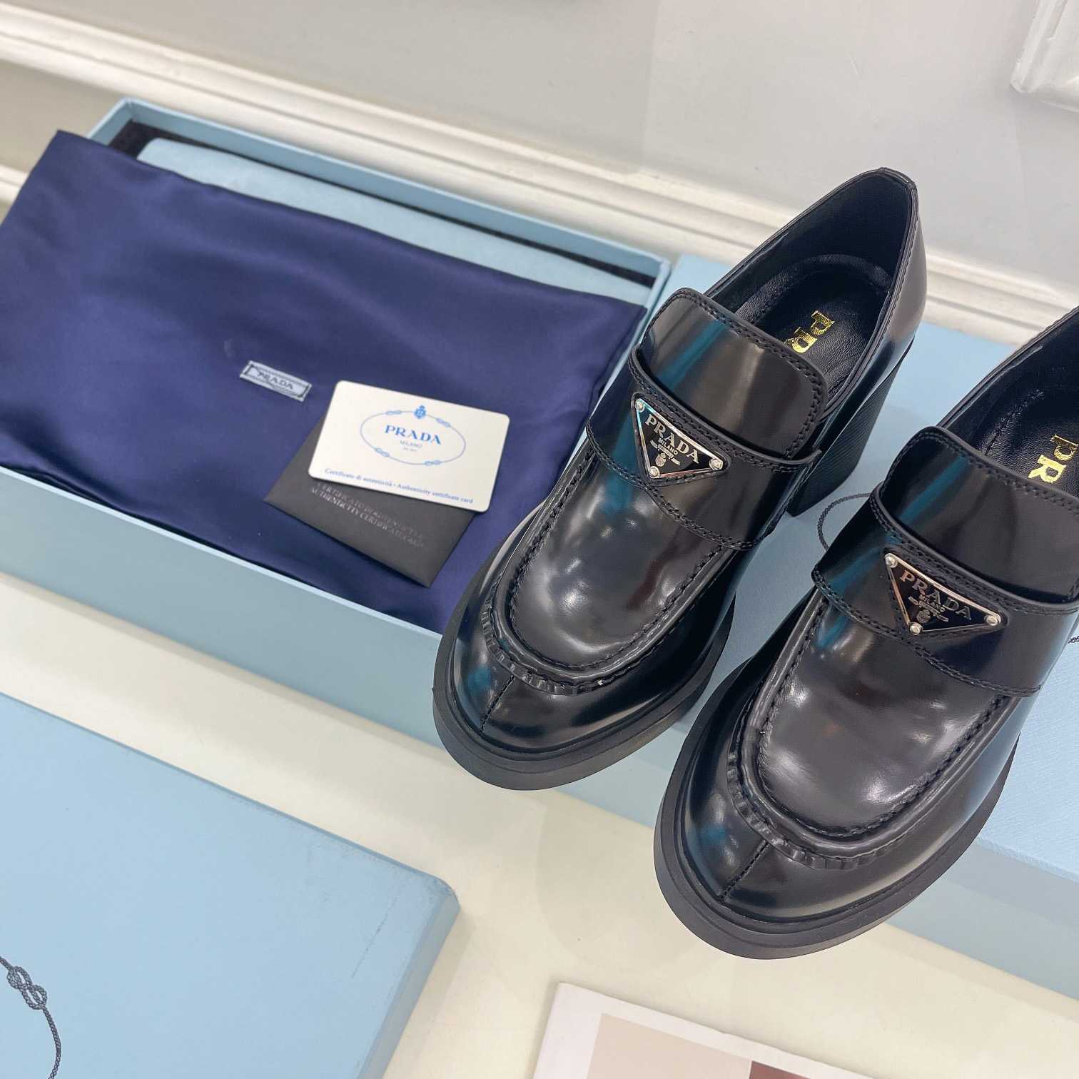 Prada Chocolate Brushed Leather Loafers - DopestKickz