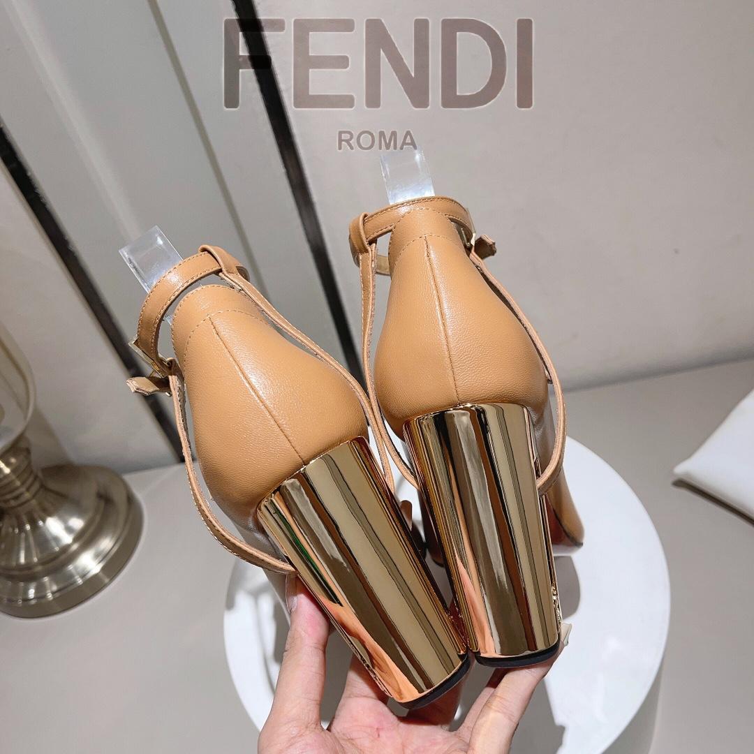 Fendi Delfina Dove Grey Leather High-heeled Court Shoes - DopestKickz