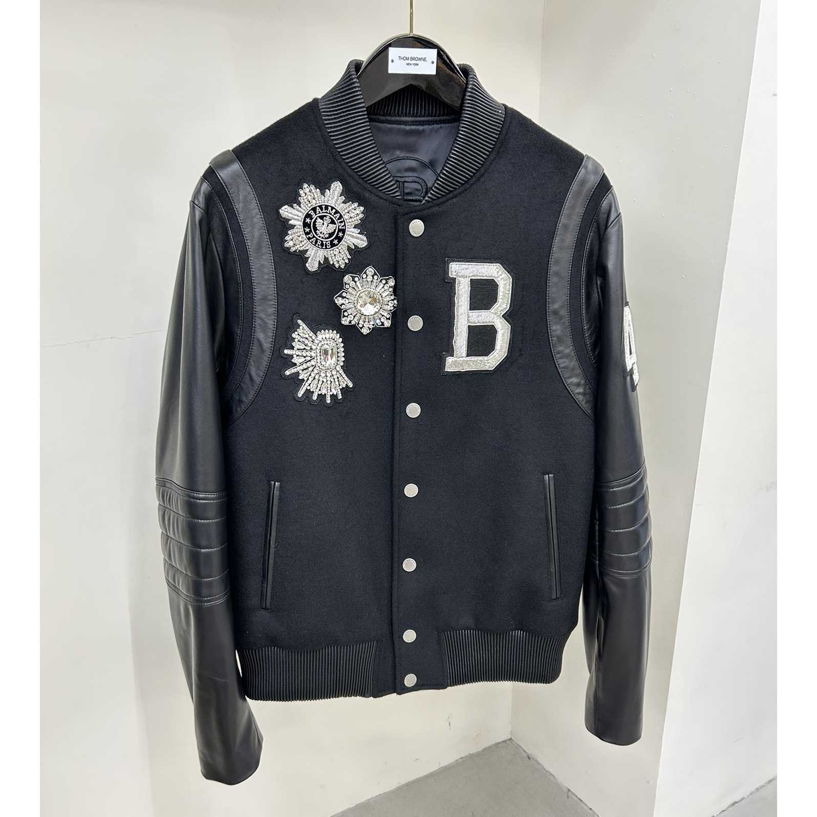 Balmain Leather And Wool Jacket - DopestKickz