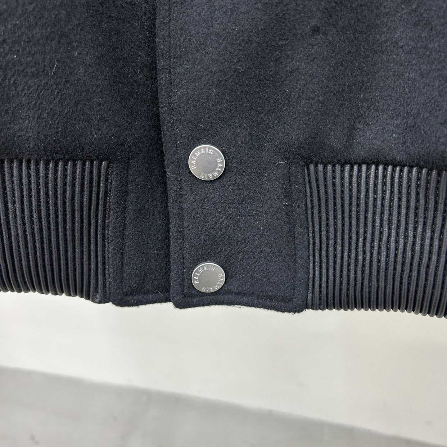 Balmain Leather And Wool Jacket - DopestKickz