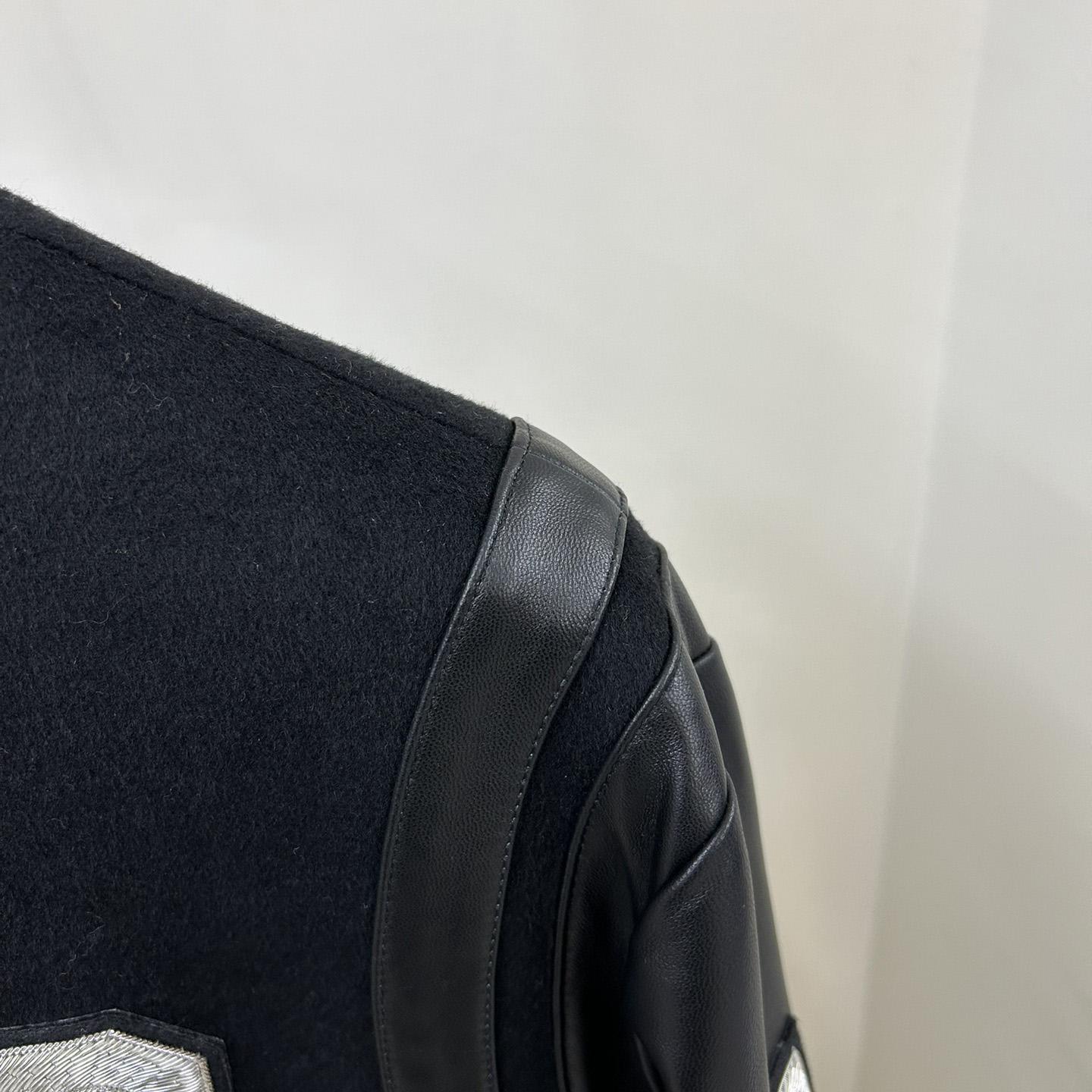 Balmain Leather And Wool Jacket - DopestKickz