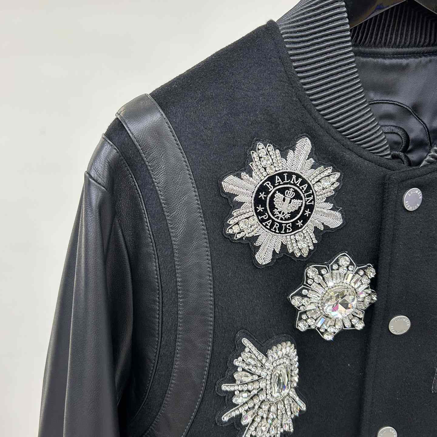 Balmain Leather And Wool Jacket - DopestKickz