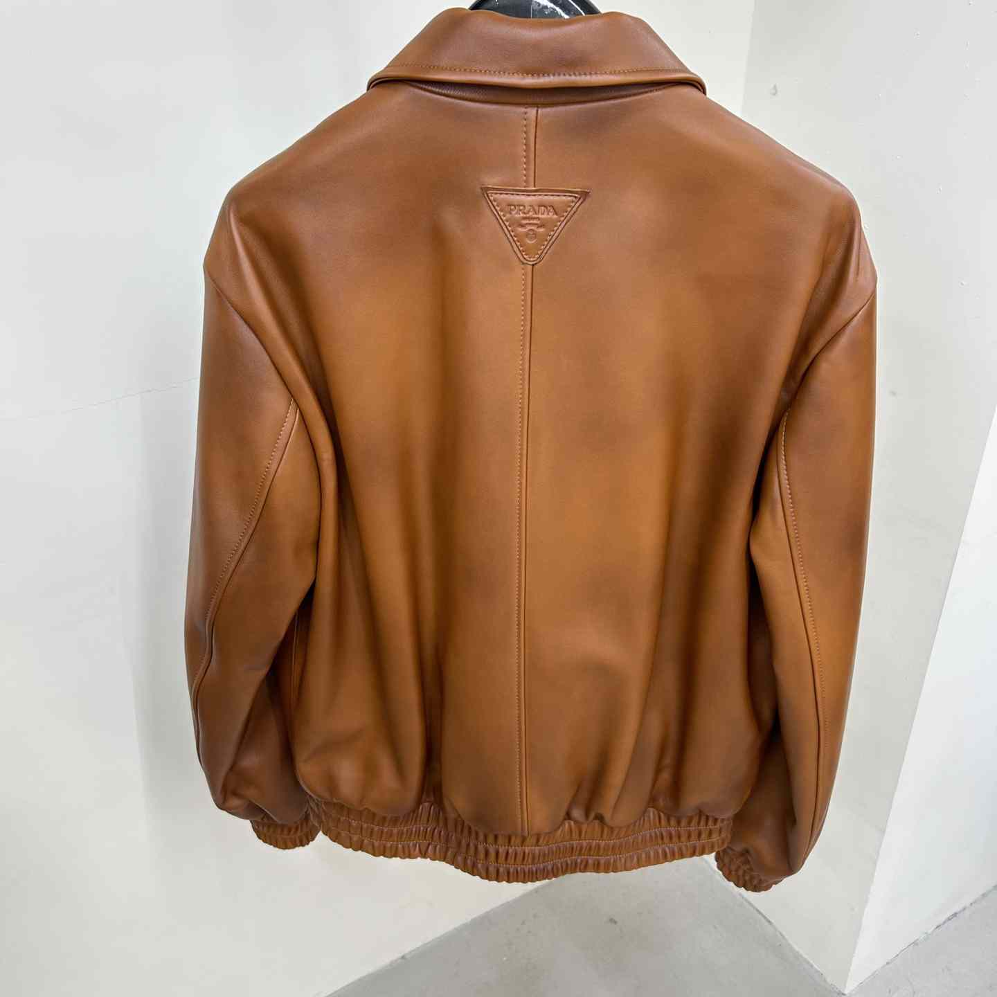 Prada Oversized Nappa Leather Bomber Jacket - DopestKickz