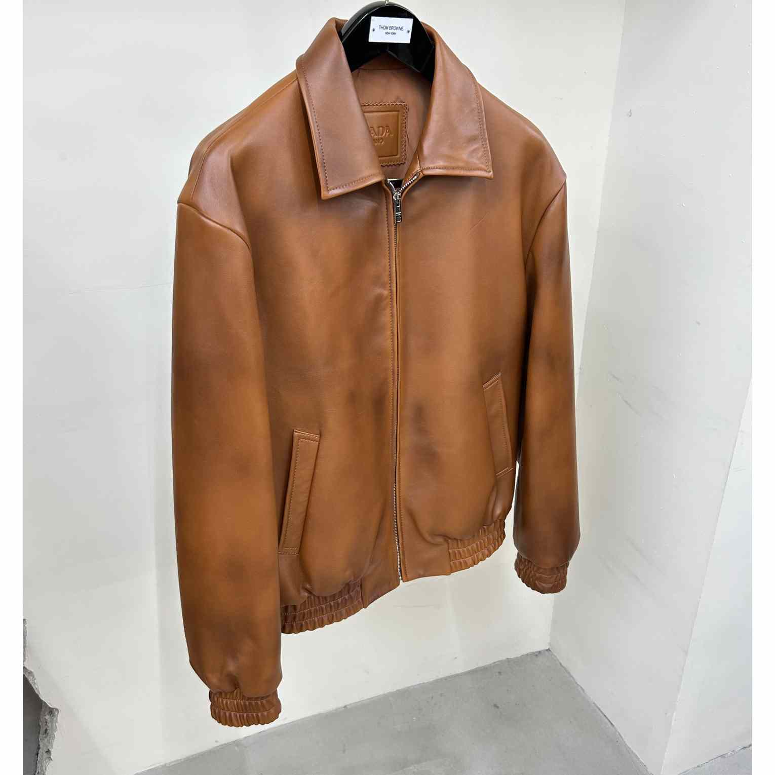 Prada Oversized Nappa Leather Bomber Jacket - DopestKickz