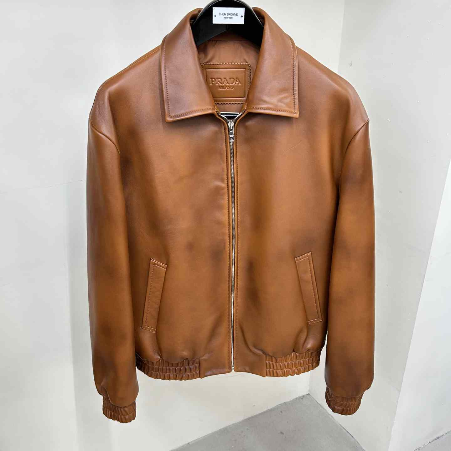 Prada Oversized Nappa Leather Bomber Jacket - DopestKickz