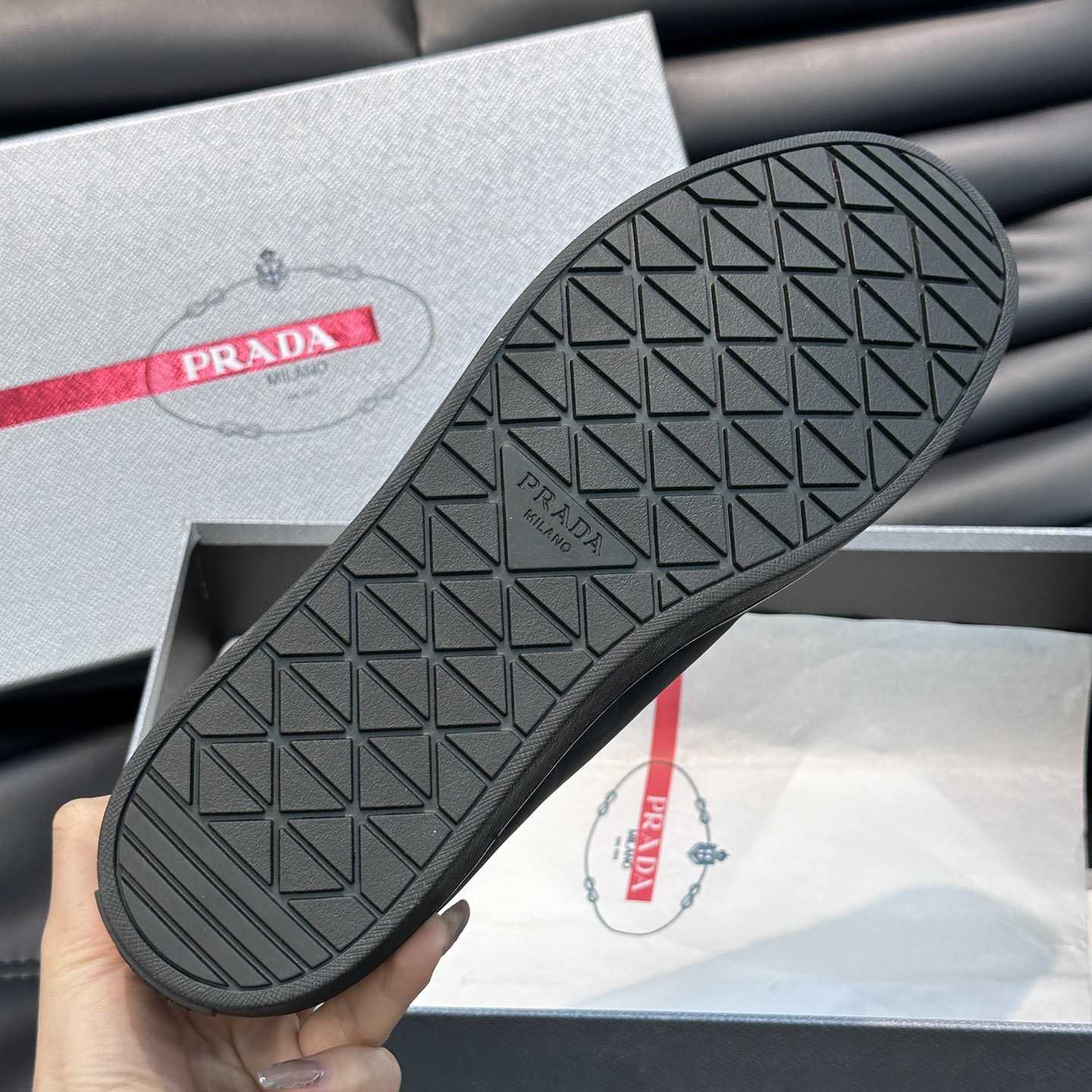 Prada Leather And Re-Nylon Sneakers - DopestKickz