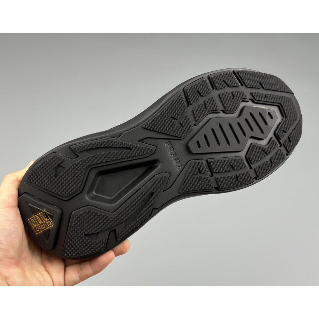 Prada Systeme Brushed Leather Sneakers With Bike Fabric And Suede Elements - DopestKickz