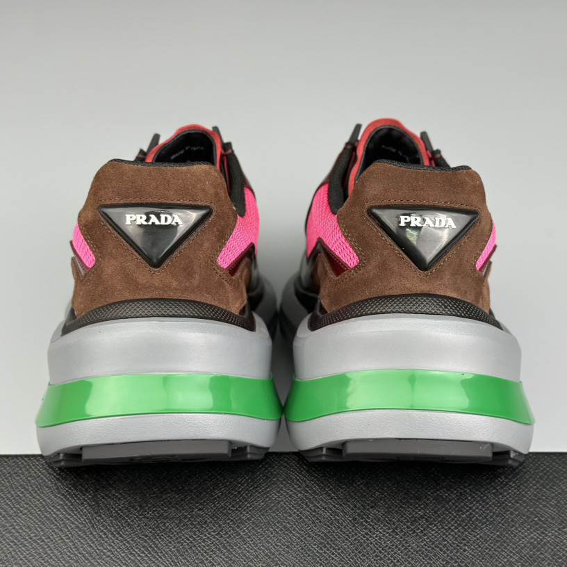 Prada Systeme Brushed Leather Sneakers With Bike Fabric And Suede  - DopestKickz