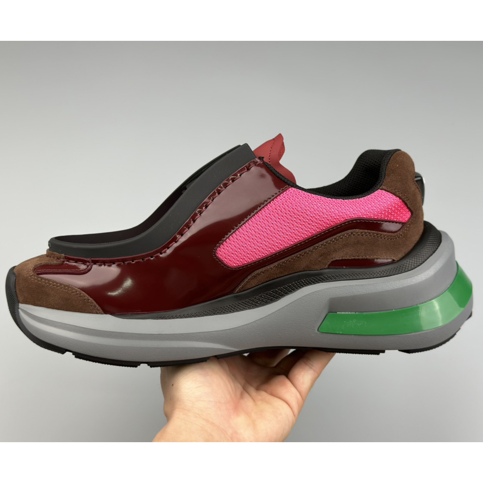 Prada Systeme Brushed Leather Sneakers With Bike Fabric And Suede  - DopestKickz