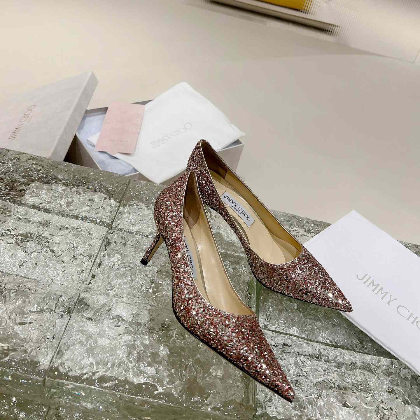 Jimmy Choo Love 65mm Glitter-detail Pumps - DopestKickz