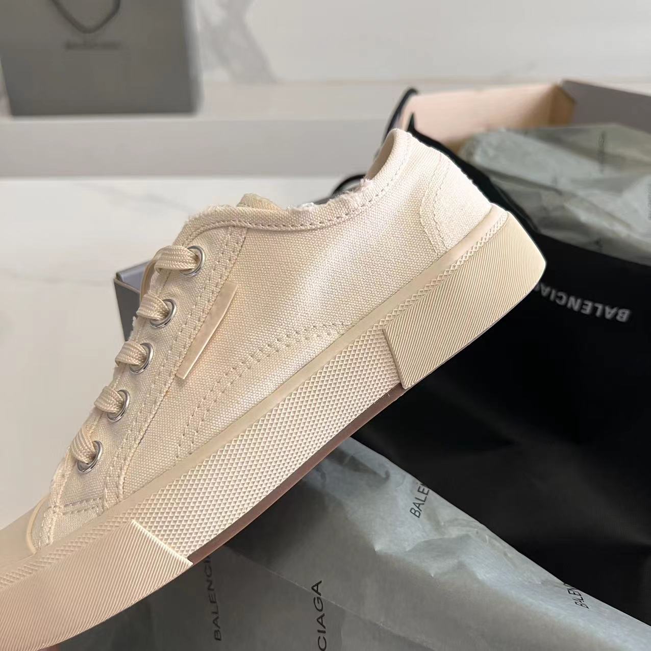 Balenciaga Paris Low Top Sneaker In White  - DopestKickz