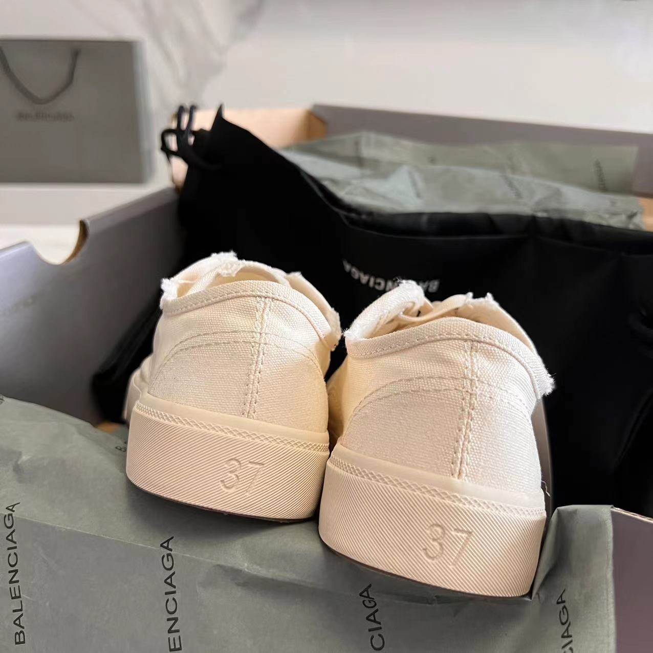 Balenciaga Paris Low Top Sneaker In White  - DopestKickz