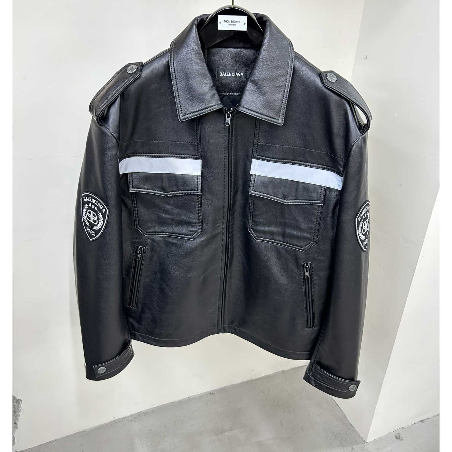 Balenciaga Paris Uniform Jacket In Black - DopestKickz