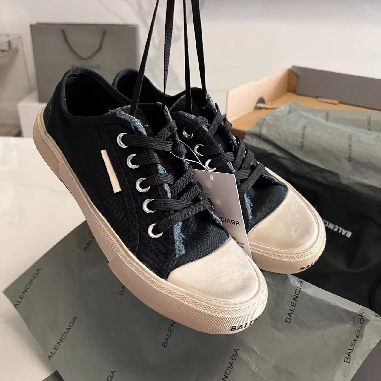 Balenciaga Paris Low Top Sneaker In Black  - DopestKickz