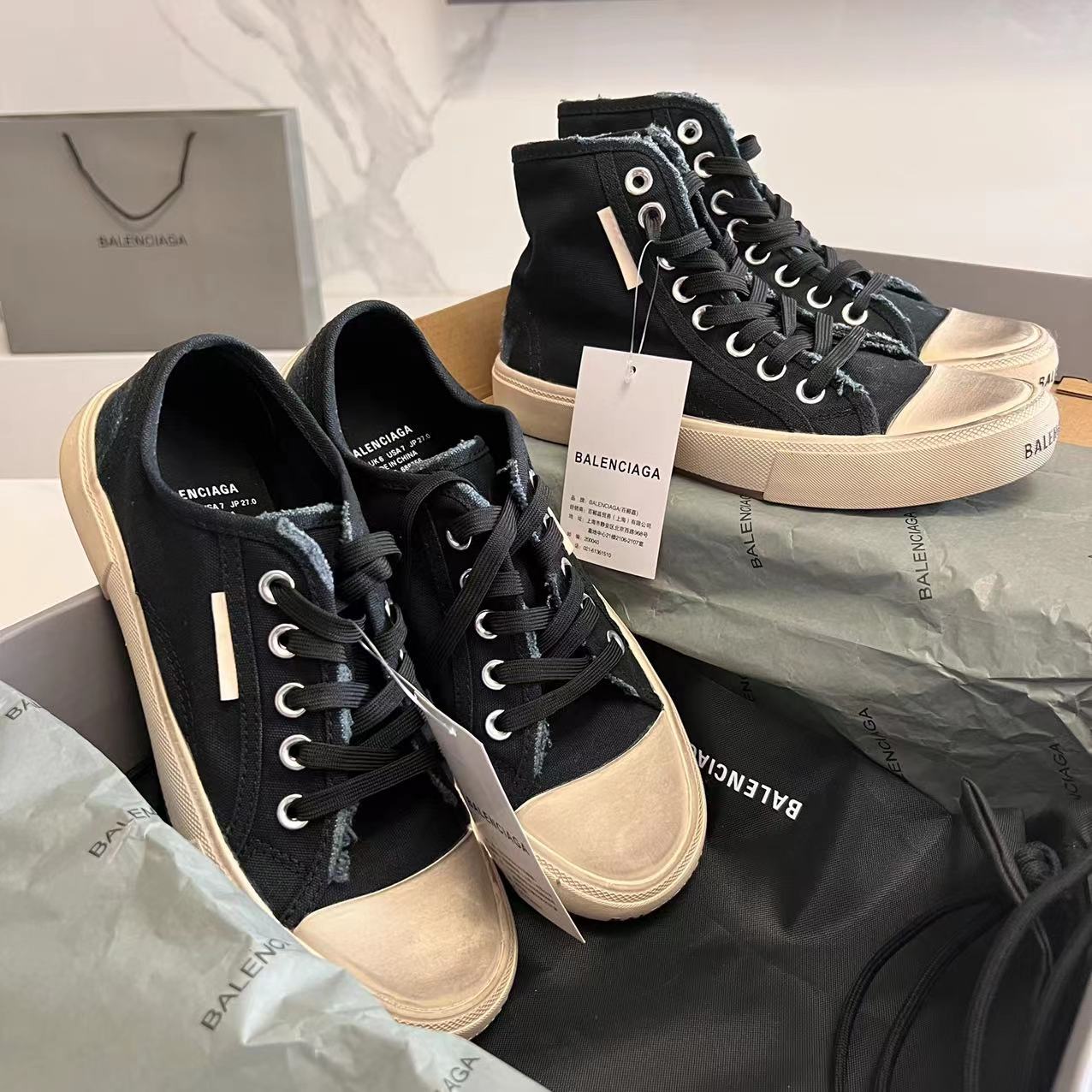 Balenciaga Paris Low Top Sneaker In Black  - DopestKickz