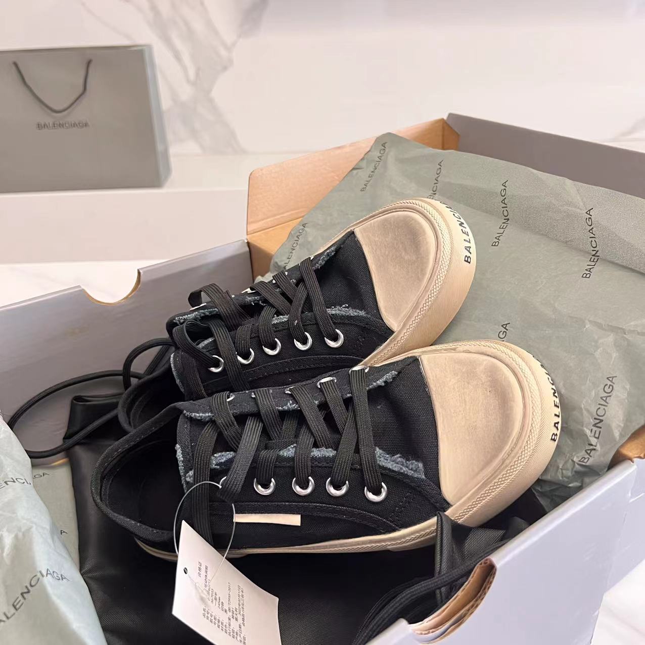 Balenciaga Paris Low Top Sneaker In Black  - DopestKickz