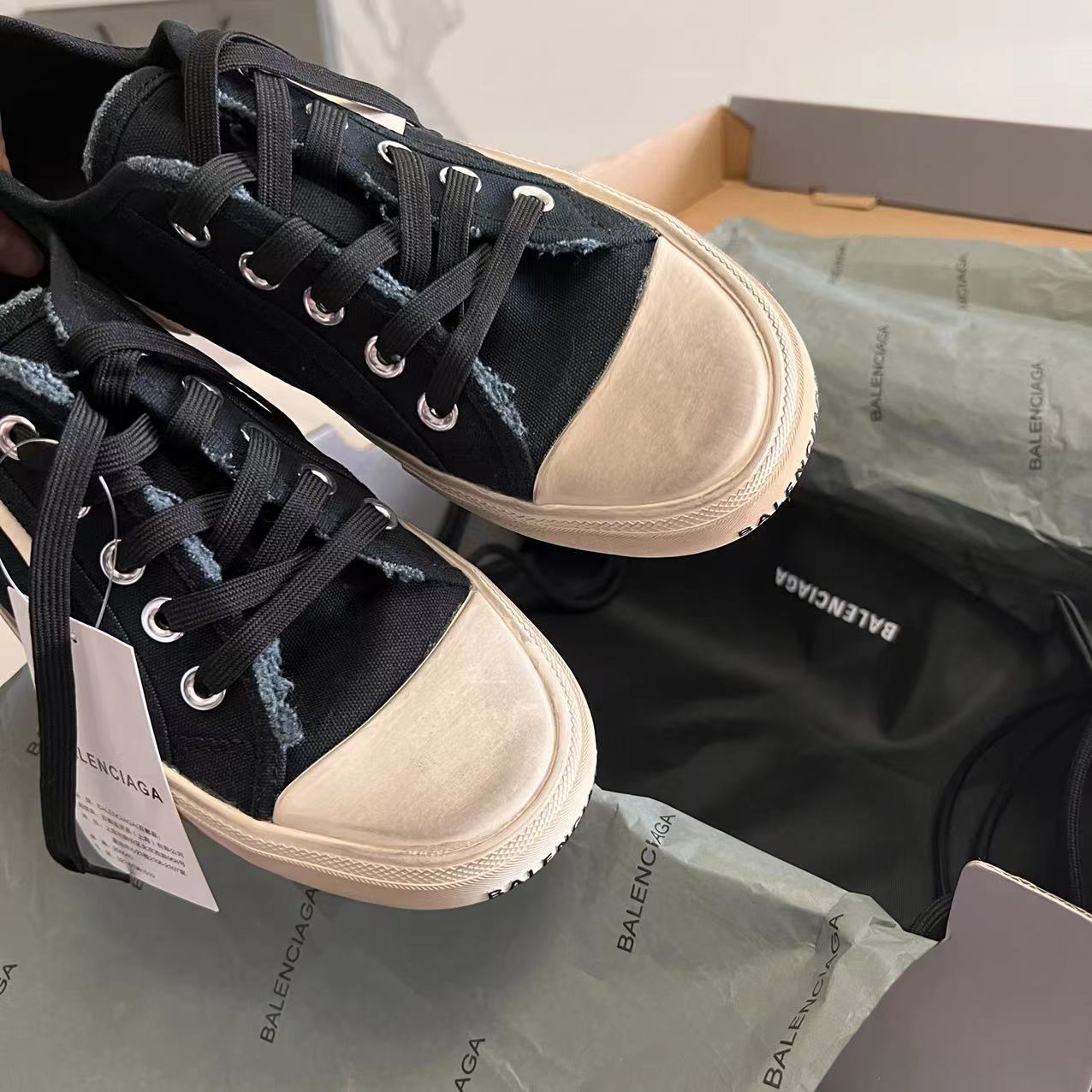 Balenciaga Paris Low Top Sneaker In Black  - DopestKickz