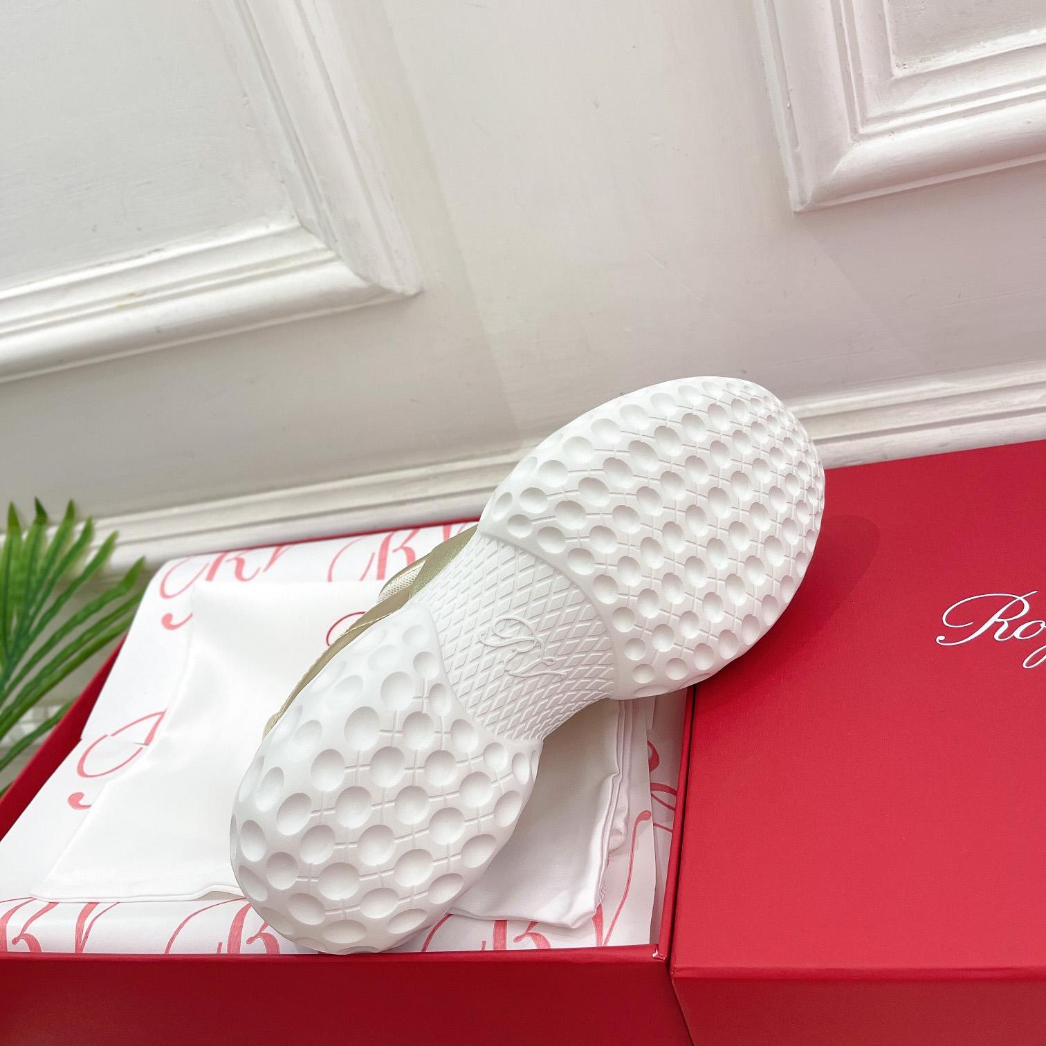 Roger Vivier Viv' Run Light Strass Buckle Sneakers In Fabrics - DopestKickz