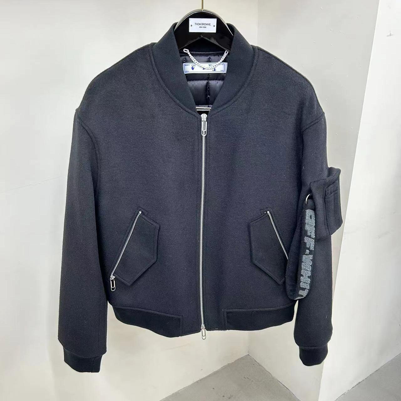 Off-White Slogan-print Bomber Jacket - DopestKickz