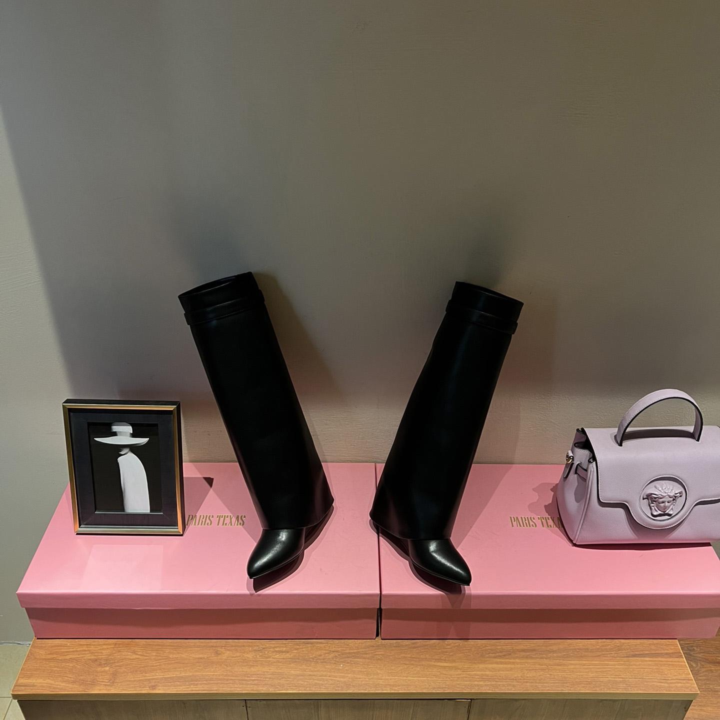 Givenchy Shark Lock Leather Knee-high Boots - DopestKickz