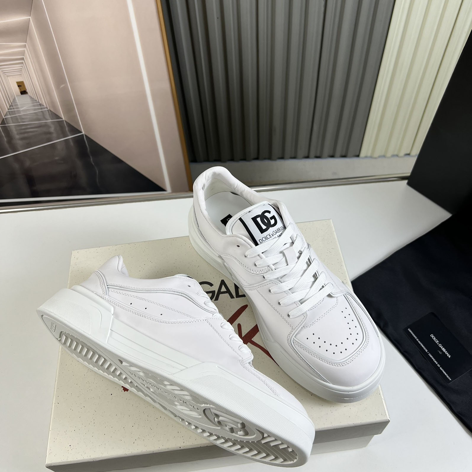 Dolce & Gabbana Calfskin nappa New Roma Sneakers - DopestKickz