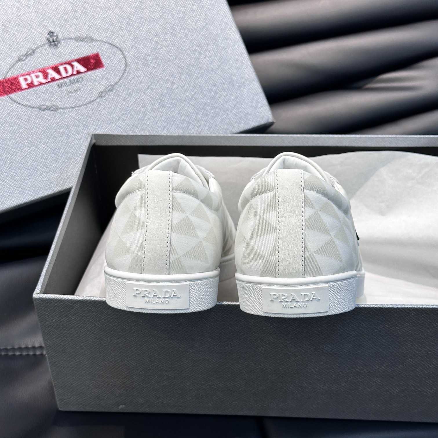 Prada Leather And Re-Nylon Sneakers - DopestKickz