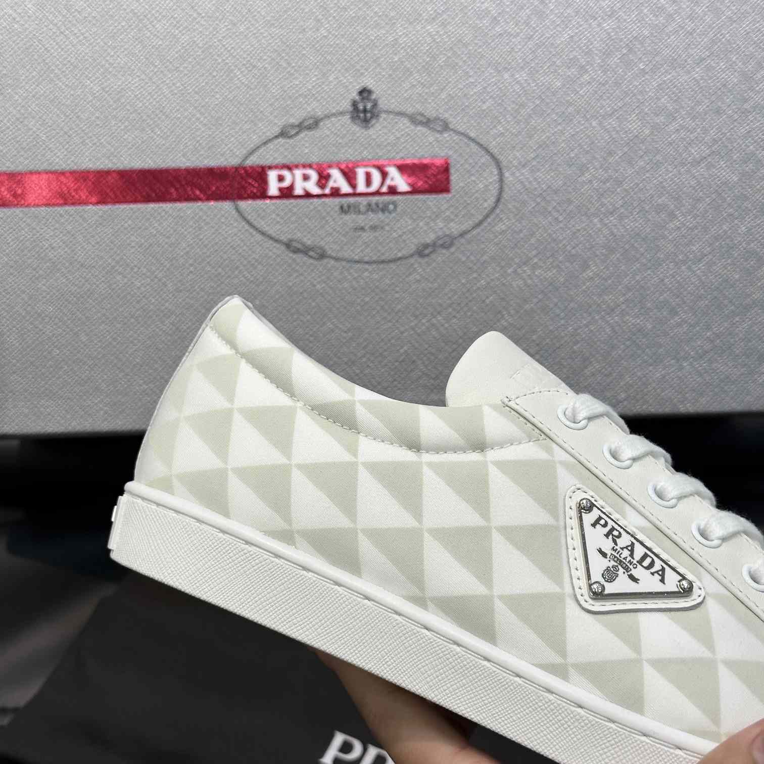 Prada Leather And Re-Nylon Sneakers - DopestKickz