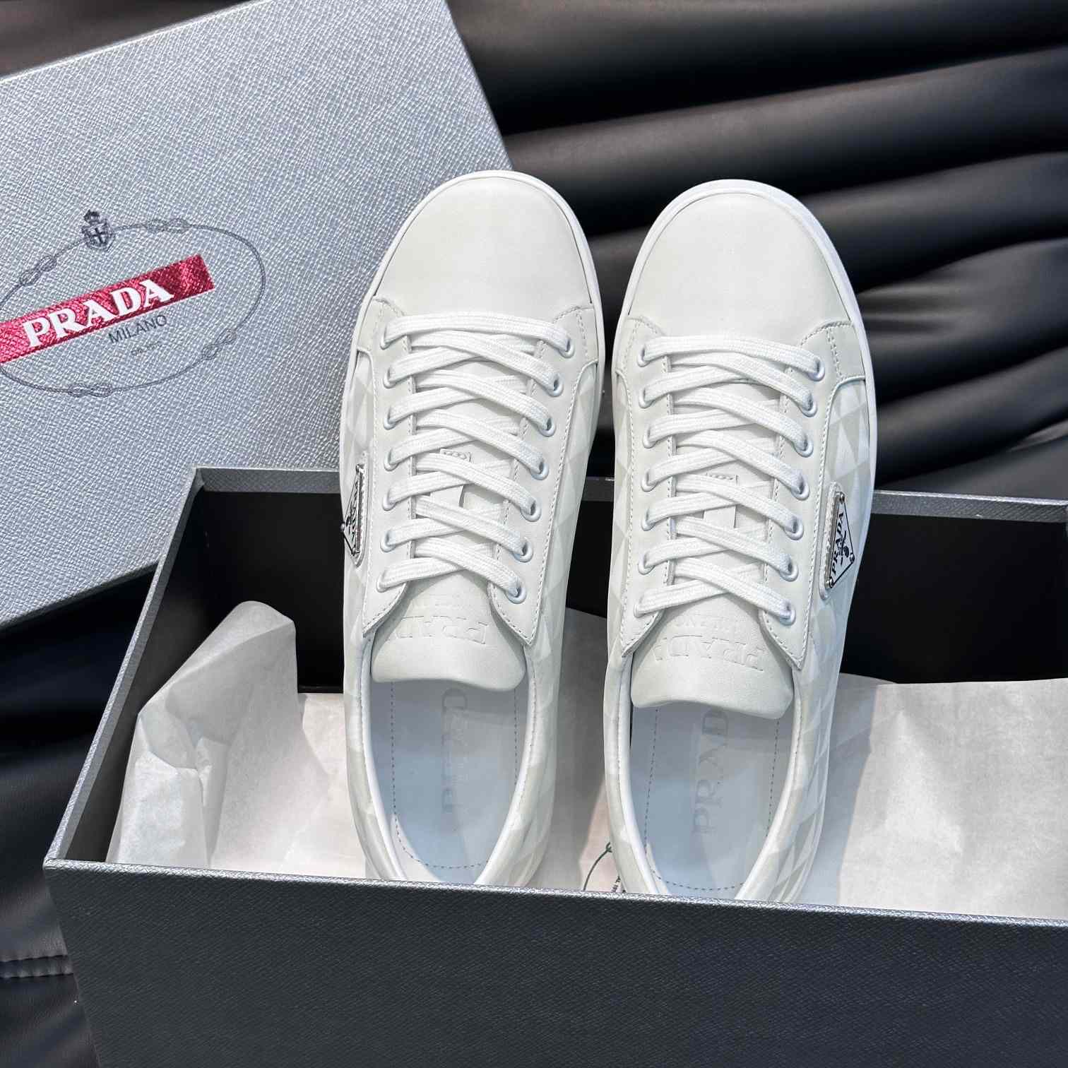 Prada Leather And Re-Nylon Sneakers - DopestKickz